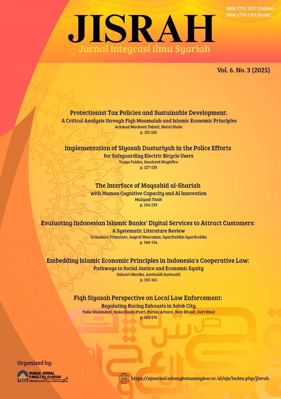 					View Vol. 6 No. 03 (2025): JISRAH: Jurnal Integrasi Ilmu Syariah
				